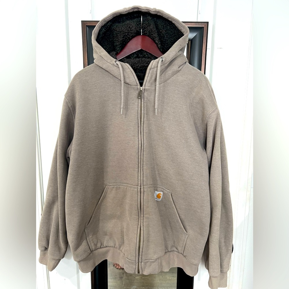 Mens XL Carhartt SHERPA-LINED FULL-ZIP SWEATSHIRT/HOODIE